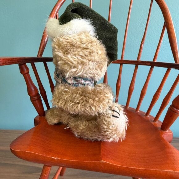 Vtg Boyds Bear Indy Christmas Bear Tags Retired 90s Jointed Brown Green Hat Scar - Picture 2 of 9